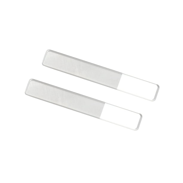 EeaseMX 2 limas de uñas de vidrio Nano para pulir uñas, lima de esmeril, herramienta para pulir uñas con estuche (mango cuadrado transparente)