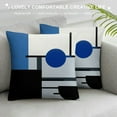 thumbnail image 3 of GOSMITH  Black Dark Blue Geometric Decorative Cushion Pillow Covers Modern Geometric Grey Black and Red Grid Stripe Decor Irregular for Couch Bed Home Decor, 3 of 5