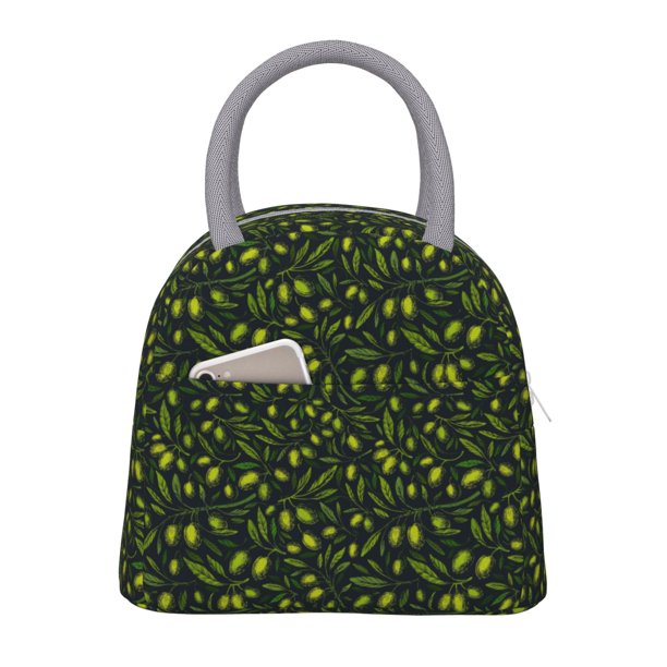 Disketp Green Branch Olive Bolsa Térmica para Almuerzo, Lonchera con Abertura Amplia y Gran Capacidad, Organizador Reutilizable para Mujeres, Hombres y Adultos