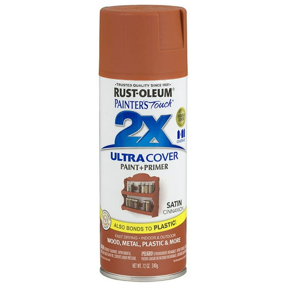 6‐Pack of 12 oz Rust‐Oleum 334061 Painter's Touch 2X Cinnamon Ultra Cover Paint   Primer Spray Paint, Satin