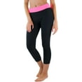 thumbnail image 4 of ToBeInStyle Women's Contrast Wide Waistband Cropped Capri Length Leggings, 4 of 4