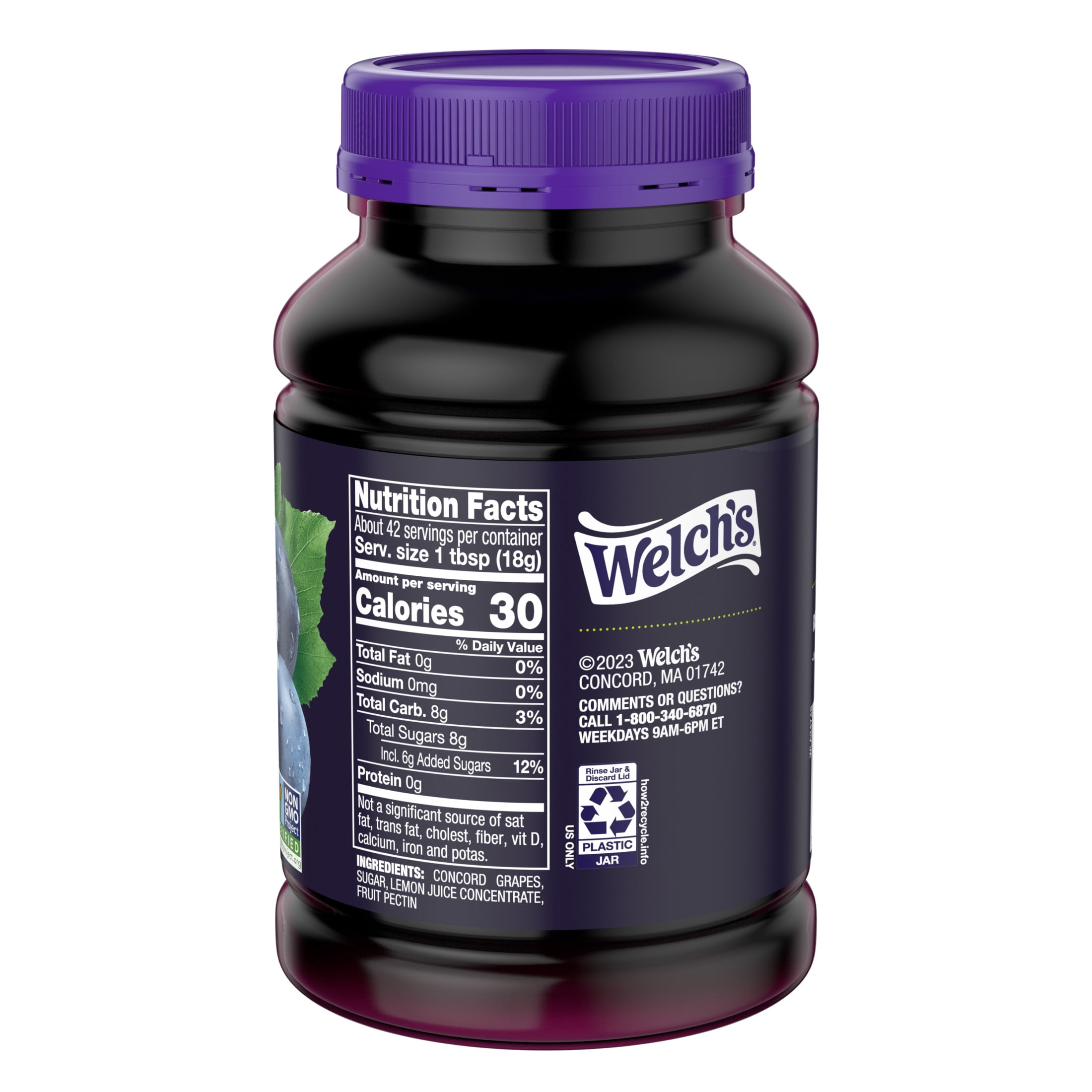 Welch's Natural Concord Grape Spread, 27 oz Jar
