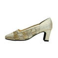 thumbnail image 3 of FUZZY Bliss Women's Wide Width Mesh/Metallic Upper Dress Pumps GOLD 8, 3 of 6