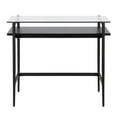 thumbnail image 3 of Maklaine 36" Modern Blackened Bronze/Black Grain Metal/Glass Home Office, 3 of 11