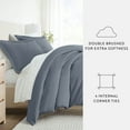 thumbnail image 3 of Noble Linens 8 Piece Solid Duvet Bundle in Stone, Cal King, 3 of 5