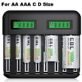 thumbnail image 4 of EBL 8-Slot LCD USB Battery Charger with USB Port for AA AAA C D Size Ni-MH Rechargeable Batteries, 4 of 10