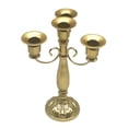 thumbnail image 1 of CAIROYAR Candelabro de 4 brazos, 9,3 pulgadas de alto, color negro mate, cónico, dorado, europeo, elegantes soportes para velas y, 1 of 7