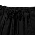 thumbnail image 5 of WULMLEO Barrel Pants Women Cotton Baggy Elastic Waist Loose Fit Cropped Palazzo Trousers Casual Lightweight Comfy Travel Outfits Black XL, 5 of 5