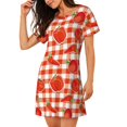 thumbnail image 2 of Fotbe Tomatoes And Chili Bata de Dormir para Mujer con Estampado, Camisón de Algodón de Manga Corta, Ropa de Dormir Casual, 2 of 6