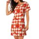 thumbnail image 2 of Balery Tomatoes And Chili Camisón de manga corta con cuello redondo para mujer, cómodo y elegante., 2 of 6