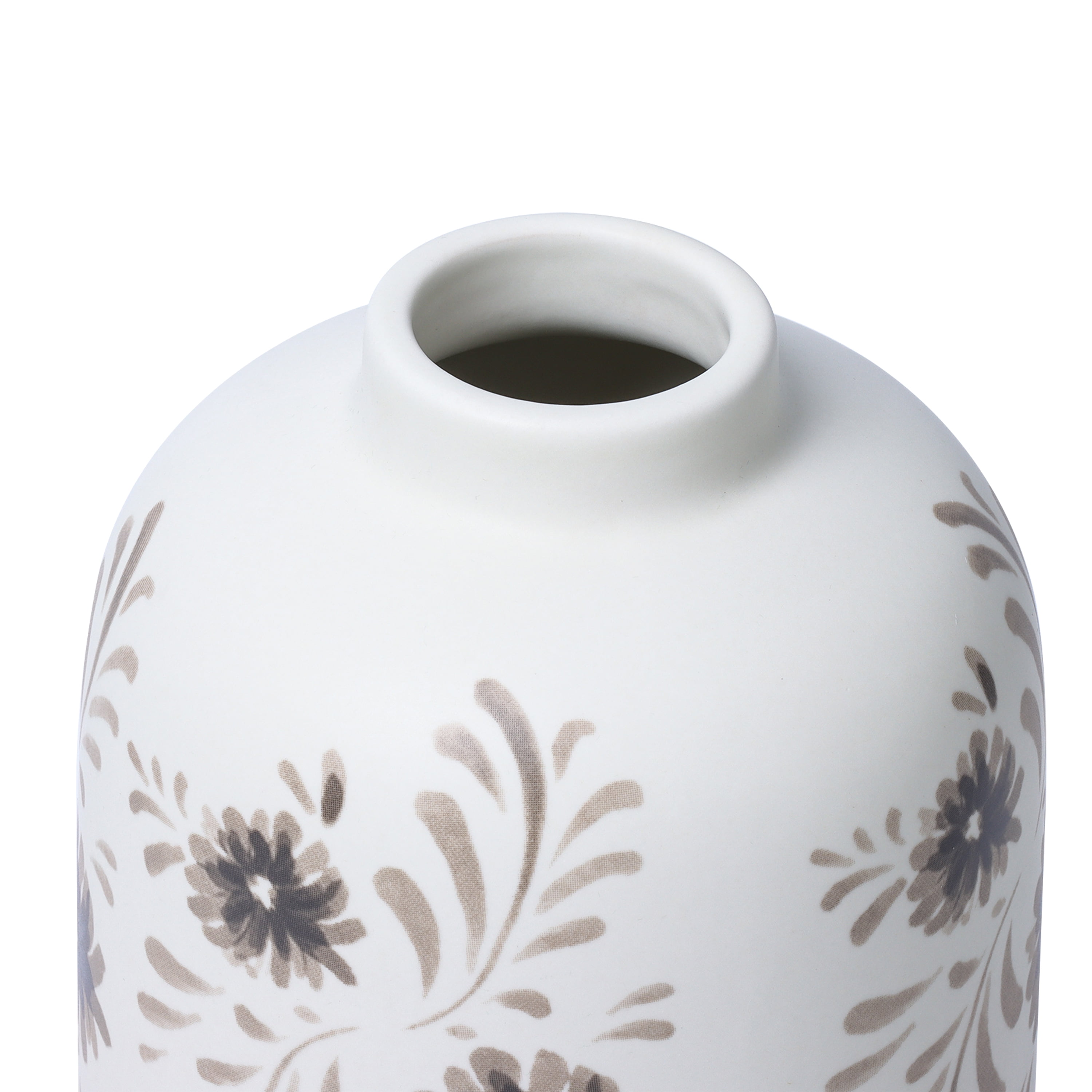 Mainstays By Becky G. & Alejandra Tall 7.6" White Flower Decorative Ceramic Vase