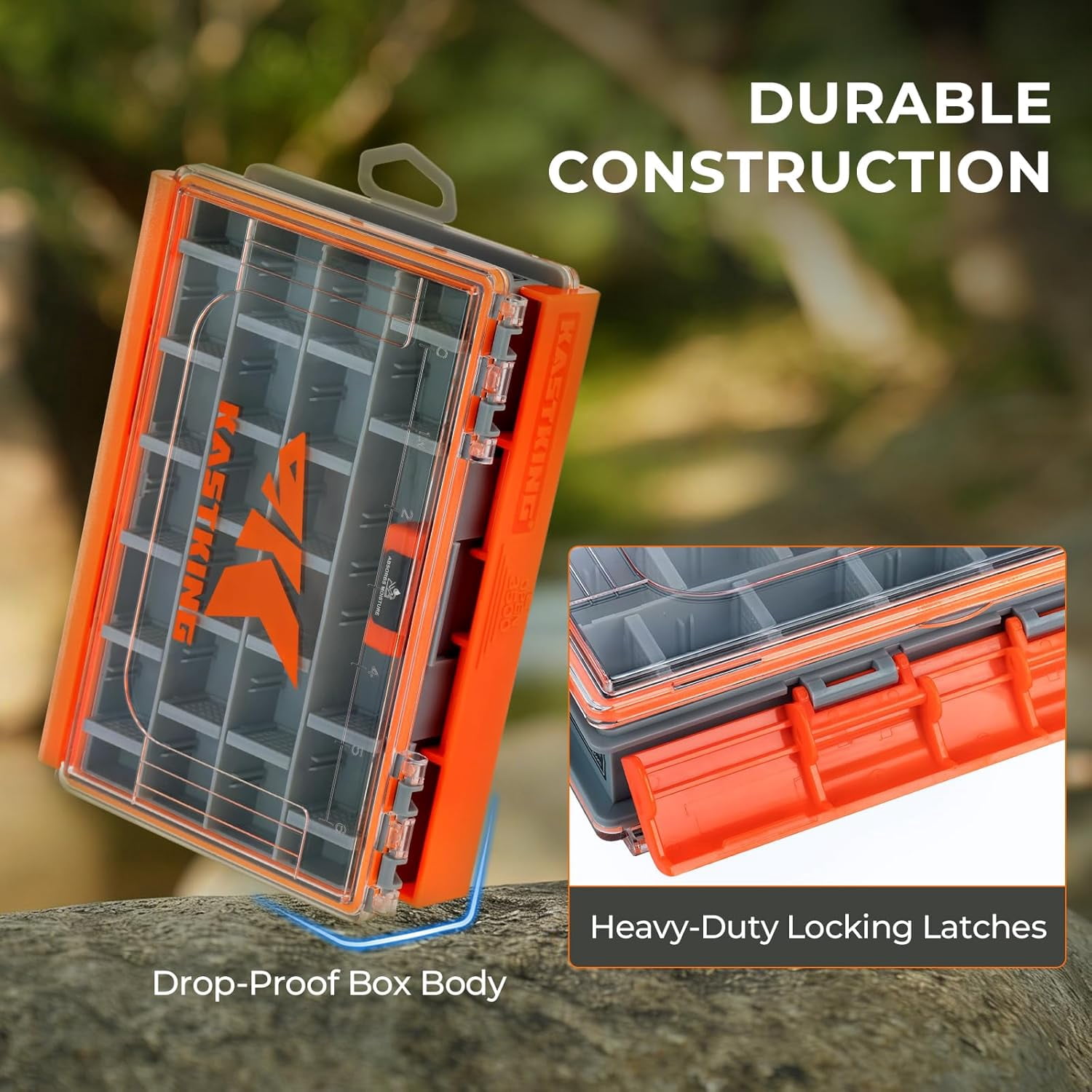 KastKing HyperSeal 3500 Double-Sided Waterproof Fishing Tackle Box – Adjustable Dividers, 1 Pack