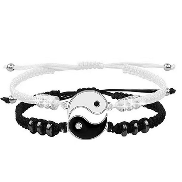2Pcs Couple Bracelets 2 Matching Yin Yang Hand Knitted Men Women Shiny Rhinestones Adjustable Bracelets for Valentines Day - Walmart.com 2Pcs Couple Bracelets 2 Matching Yin Yang Hand Knitted Men Women Shiny Rhinestones Adjustable Bracelets for Valentines Day - Walmart.com