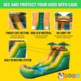 thumbnail image 6 of Pogo Bounce House Crossover Kids Inflatable Water Slide, Tropical With Blower, 12 ft, 6 of 9