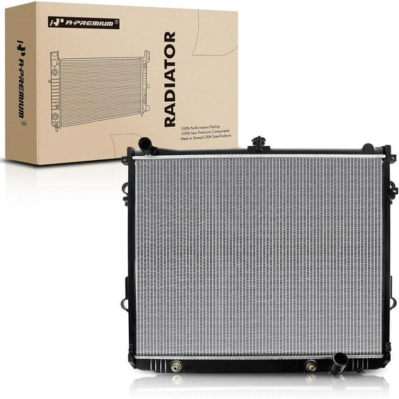 A-Premium Engine Coolant Radiator Assembly with Transmission Oil Cooler Compatible with Lexus LX570 & Toyota Land Cruiser, 2008-2011 2013-2018, Automatic Transmission, Replace# 1640050380