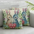 thumbnail image 3 of Wuche Easter Pillow Covers Hunny Easter Bunny Eggs Floral Rabbit Pillows Decorative Throw Pillows Cushion Case Farmhouse Decor for Couch Sofa, 3 of 5