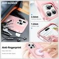 thumbnail image 5 of Ancove for iPhone 15 Pro Max Case with Invisible Magnetic Stand, Compatible with Mag-Safe Military-Grade Protection with Built-in Screen Protector, Shockproof Phone Case for Women Men,Pink, 5 of 6