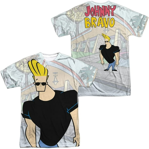 Johnny Bravo Cartoon Network Series Johnny Strutting Adult 2-Sided Print  T-Shirt 