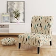 thumbnail image 2 of Designart "Boho Feathers Pattern" Upholstered Bohemian & Eclectic Accent Chair and Boho Arm Chair - Multiple Color & Pattern, 2 of 7