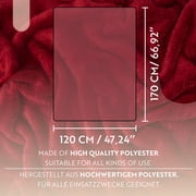 English Home Fleece Throw Blanket,Soft Plush Blanket for Couch Sofa or Bed Throw Size, Super Cozy and Comfy for All Seasons, Burgundy 130x170 (cm)