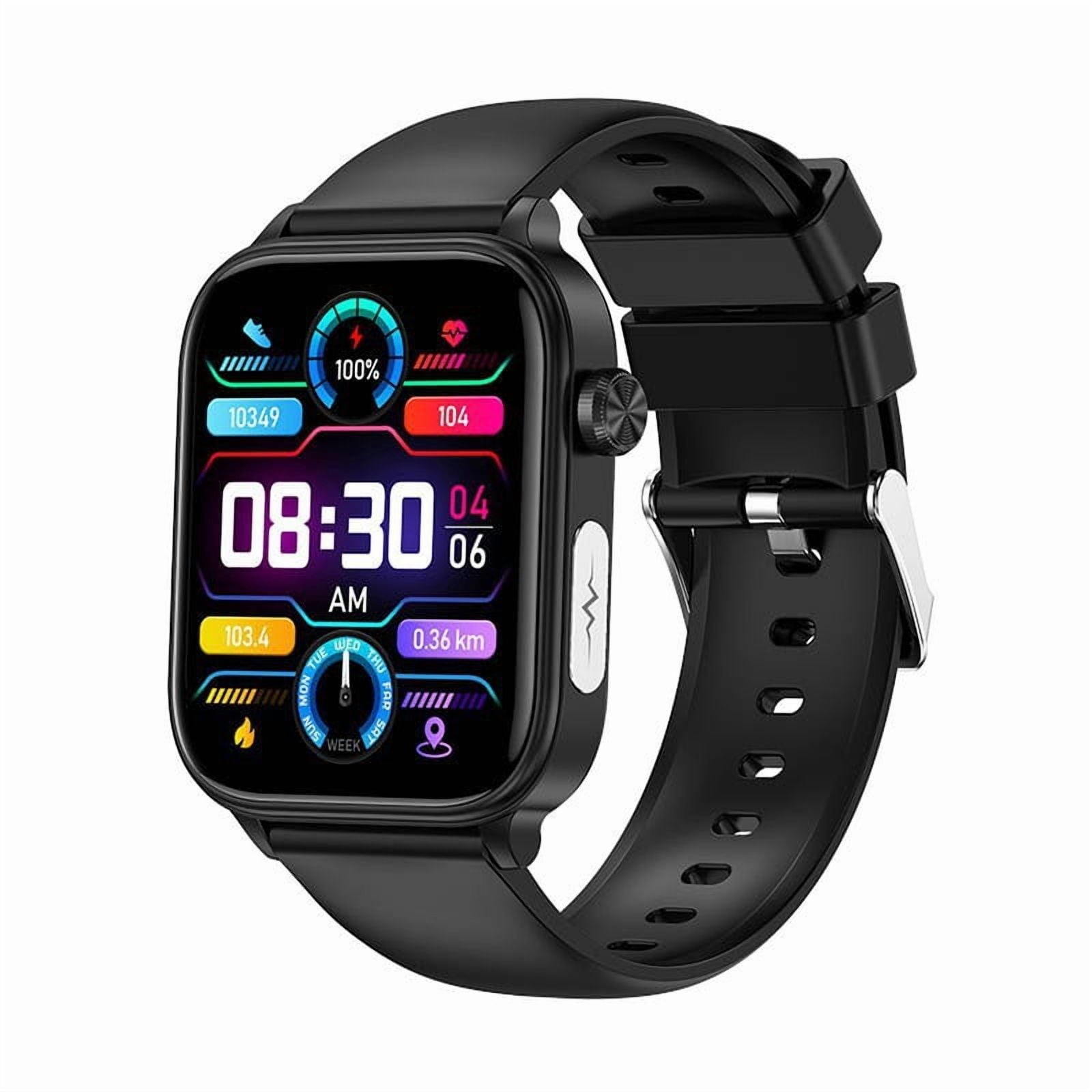 Laatikui ET570 smart watch, Bluetooth GPS men and women sports waterproof mode, 1.96-inch fitness exercise tracker, call/smart reminder