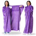 thumbnail image 1 of Manta portátil Super Blanky, color morado, 180 x 152 cm, mangas, 1 of 8