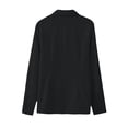 thumbnail image 4 of Only Moment Button Down Shirts for Women Long Sleeve V Neck Polyurethane Fiber Spring Summer Shirts Beach Vacation Clothes Black,2XL, 4 of 6