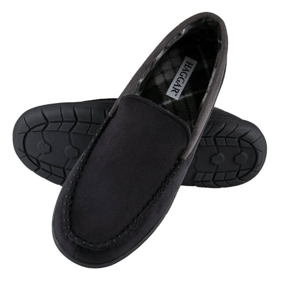 Haggar Mens Venetian Slipper Indoor/Outdoor House Shoe with Memory Foam Comfort
