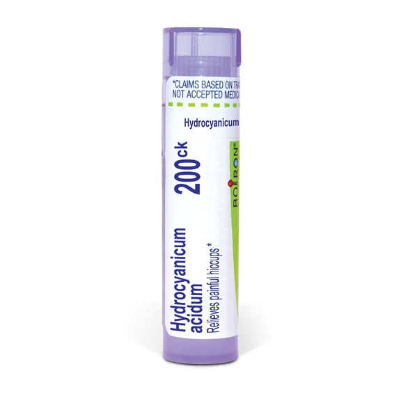 Boiron Hydrocyanicum Acidum 200CK, Homeopathic Medicine for Painful Hiccups, 80 Pellets