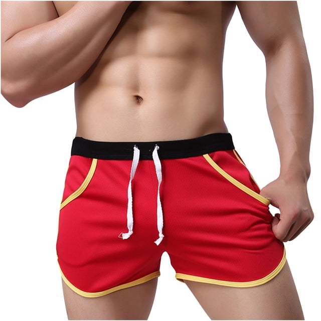 Men's Athletic Shorts Summer Drawstring Quick Dry Lightweight Running Workout Gym Beach Lounge Shorts with Pockets