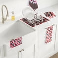 thumbnail image 5 of RITZ Waffle Microfiber Kitchen Towel, 2-Pack Set – White Black Flowers and Moons – Absorbent Dish Cloths 18" x 28" – 80% Recycled Polyester – Eco-Friendly, Lint-Free, Machine Washable, 5 of 6