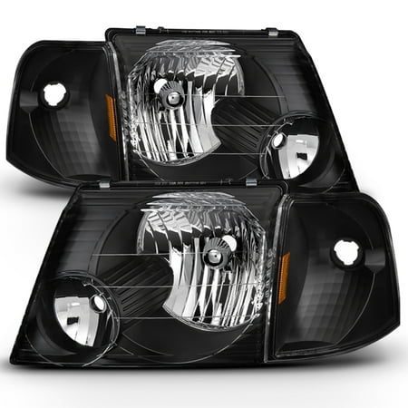 - Fit 2002 2003 2004 2005 Ford Explorer Black Headlights+Corner Signal Lights