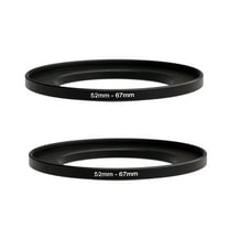 (2-Pack) Fotasy 52-67MM Step-Up Ring Adapter, 52mm to 67mm Step Up Filter Ring, 52 mm Male 67 mm Female Stepping Up Ring for DSLR Camera Lens and ND UV CPL Infrared Filters
