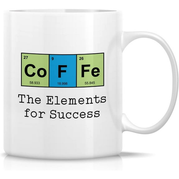 Funny Mug - Coffee The Elements For Success Chemist Chemistry 11 Oz Ceramic Coffee Mugs - Funny, Sarcasm, Motivational, Inspirational birthday gifts for friends, coworkers, siblings, dad, mom