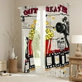 thumbnail image 3 of Manfei Movie Time Curtains and Drapes,Vintage Cinema Ticket Black Out Curtains,Filmstrip Popcorn Curtains Pack of 2 (52x63 Each) For Teens,Super Cozy Room Decor, 3 of 6