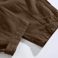 thumbnail image 6 of Mens Cotton Cargo Pants Baggy Vintage Drawstring Waist Multi Pocket Outdoor Hiking Trousers Coffee S, 6 of 7