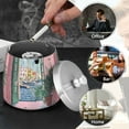 thumbnail image 4 of Yayeee Ashtray with Lid for Cigarette Smokeless Stainless Steel Home Ash Holder, Green Window Sea, 4 of 7
