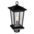 thumbnail image 4 of CWI Lighting Leawood 1 Light Farmhouse Metal Outdoor Lantern Head in Black, 4 of 5