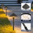 thumbnail image 5 of 4-Pack LED Low Voltage Landscape Lights, 3W CRI90+ Cast-Aluminum 12-24VAC/DC Pathway Lights, 2700K Warm White Waterproof Path Lights, ETL Listed Landscape Lighting Wired for Yard Lawn, Bronze, 5 of 8