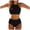 Black, variant on vigerkar Women High Waisted Bikini Sets - Two Piece Swimsuit High Neck Bathing Suits Tummy Control Swimwear (Black, XL)