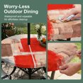 thumbnail image 3 of Round Outdoor Tablecloth with Umbrella Hole and Zipper, Red Ombre Fitted Table Cover with Elastic Edge for 55-60 Inch, Farmhouse Contemporary Abstract Checked Waterproof Patio Tablecoths for Picnic, 3 of 9
