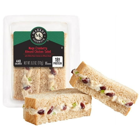 Market Sandwich Mega Cranberry Almond Chicken Salad Wedge Sandwich, 6 oz (Fresh)