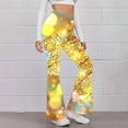 thumbnail image 3 of Cutuoiiu Colorful Glitter Print Women's Flared Pants High Waisted Tight Fitting Hip Shaping Stretchy Long Pants for Holiday Outings Gifts, 3 of 5