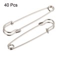 thumbnail image 3 of Uxcell 2.95 Inch Large Metal Sewing Pins Safety Pins for Office Home Silver Tone 40 Pack, 3 of 5