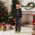 thumbnail image 2 of Family Pajamas Matching Sets - 2 piece Black Christmas Tree with Santa Hat Print Long Sleeve Top and Pants Pjs, Matching Pajamas for Family Holiday Eve for 2 Years Pjs, 2 of 9