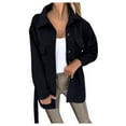 thumbnail image 2 of Women Button Down Coat Mid-Long Trench Coat With Belt Outwear Women Full Zip Sweater Womens Workout Jacket Jacket Long Women Winter Coats for Women without Hood Maternity Anorak Women Zip up Texas, 2 of 5