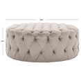 thumbnail image 4 of SAFAVIEH Charlene Modern Glam Solid Tufted Cocktail Ottoman, Mushroom, 4 of 9