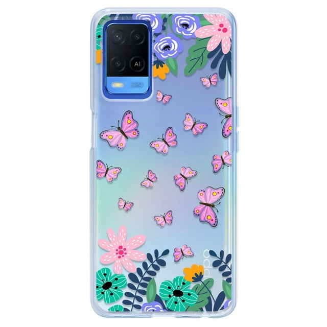 Funda Protector InstaCase para Oppo A54 Mariposas y Flores Uso Rudo