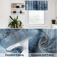 thumbnail image 2 of Blue Kitchen Curtains Tiers and Valances Set 3 Piece for Windows Grey Kitchen Window Curtains Set,Modern Abstract Art Valances for Living Room(36" Tiers Set), 2 of 5