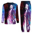 thumbnail image 6 of Demon Slayer Men's Lounge Pajamas Set 2-Piece Crew Neck Sleepwear Soft Long Sleeve Top & Pants for Sleep, Home & Vacation 3XL, 6 of 8